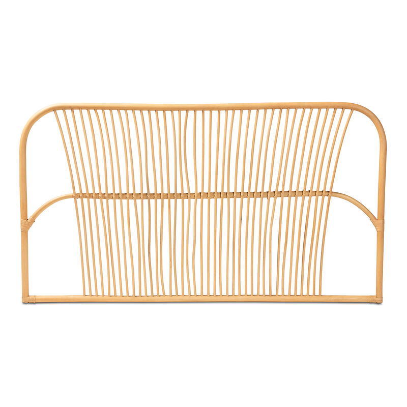 Baxton Studio Laina Modern Bohemian Natural Brown Rattan Queen Size Wall-mount Headboard