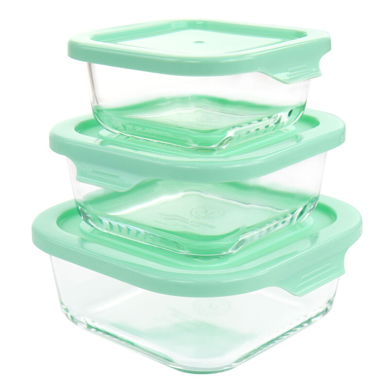 Martha Stewart 6 Piece Glass Storage Containers with Lids in Mint image number 0