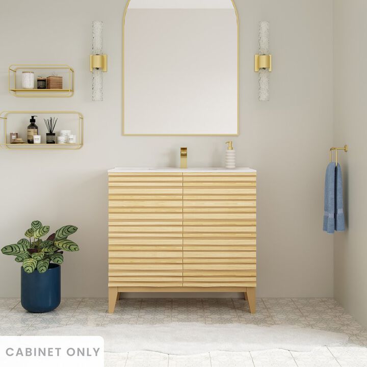 Cascade 30" Freestanding Bathroom Vanity Cabinet without Top in Natural Oak