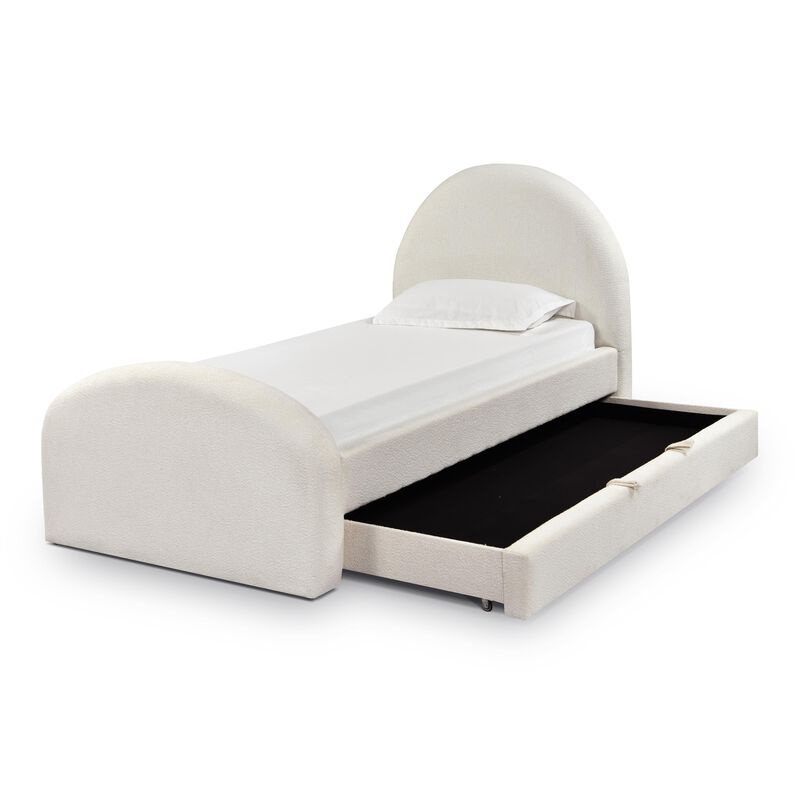 Moon Boucle Twin Trundle Bed