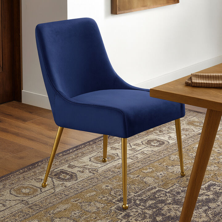 Meridian Furniture Owen Navy Velvet Dining Chair, Set of 2