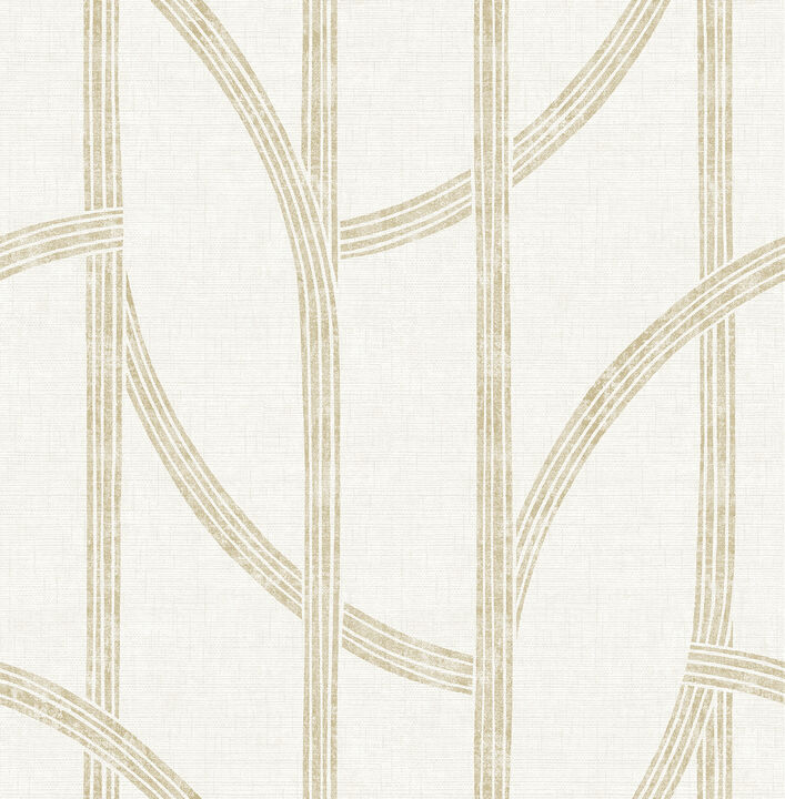 Harlow Gold Curved Contours Wallpaper (Set of 2)