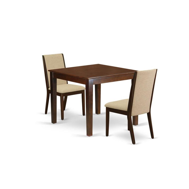 East West Furniture Dining Room Set Mahogany, OXLA3-MAH-04