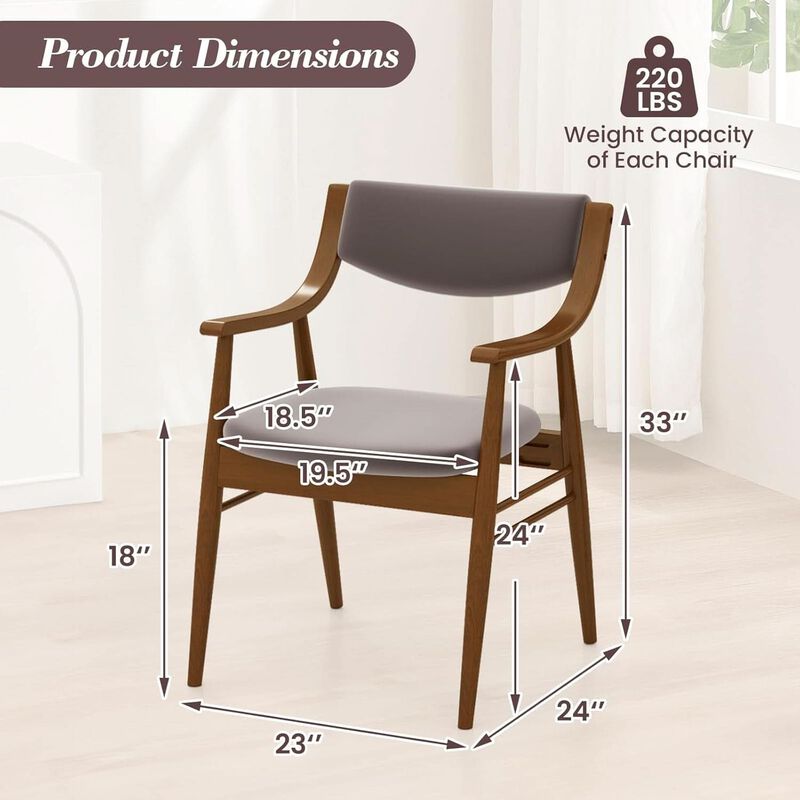 ShipItFurniture Wooden Velvet Upholstered Dining Chair - Rubberwood Frame, Mid-Century Modern image number 2