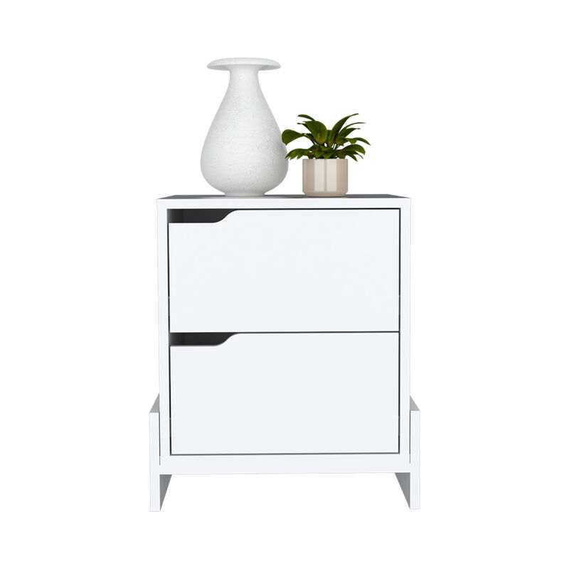 Streamdale Brookland Nightstand Double Drawers, Sturdy Base image number 6