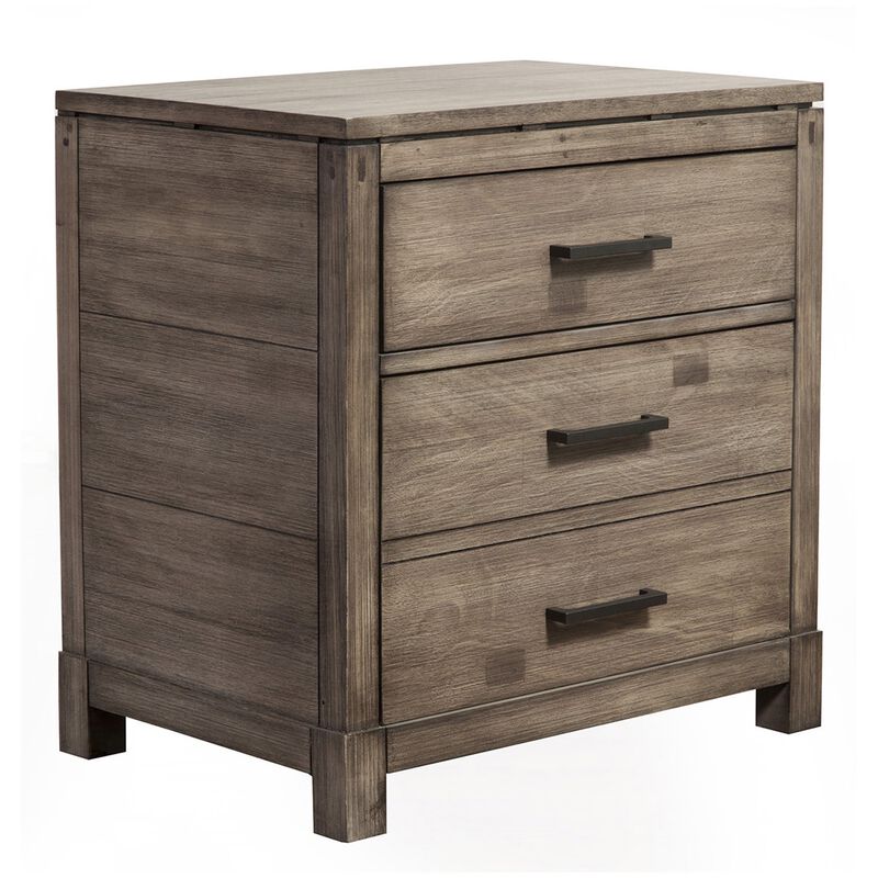Modern Upholstered 2 Drawer Nightstand &ndash; Compact Bedside Table image number 2