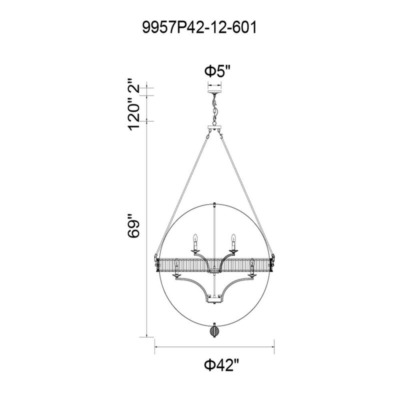 CWI Lighting Arkansas 12 Light Chandelier With Chrome Finish