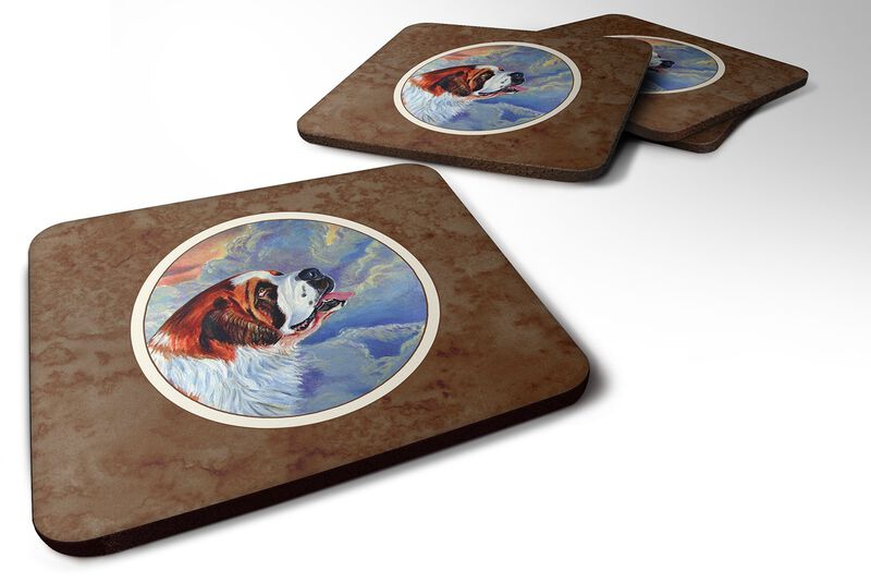 Caroline's Treasures 7085FC Saint Bernard Loyalty Foam Coasters (Set of 4), 3.5, Multicolor image number 0