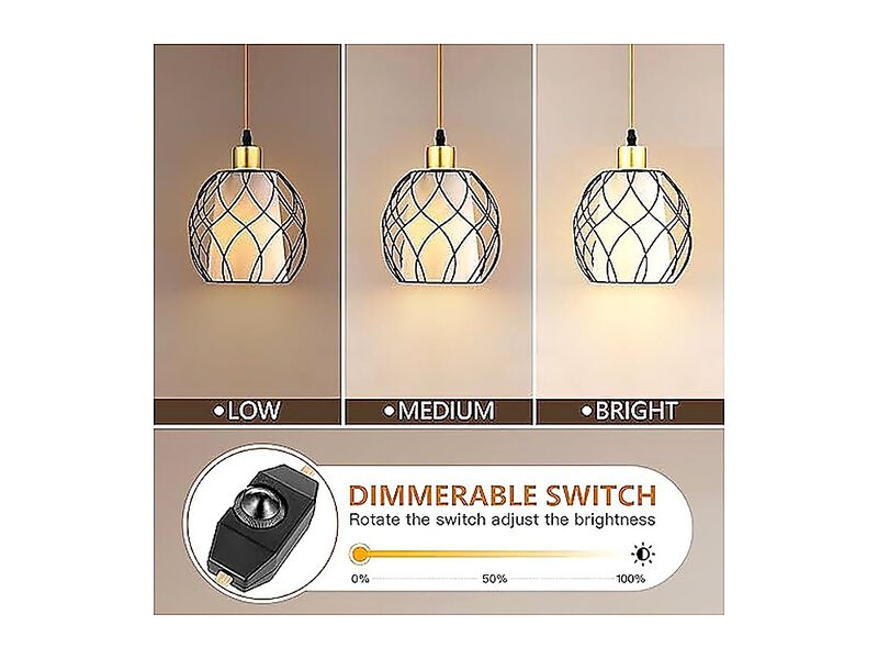 Plug In Pendant Light Black Farmhouse Hanging Lights Linen Shade 15 Ft Golden image number 1