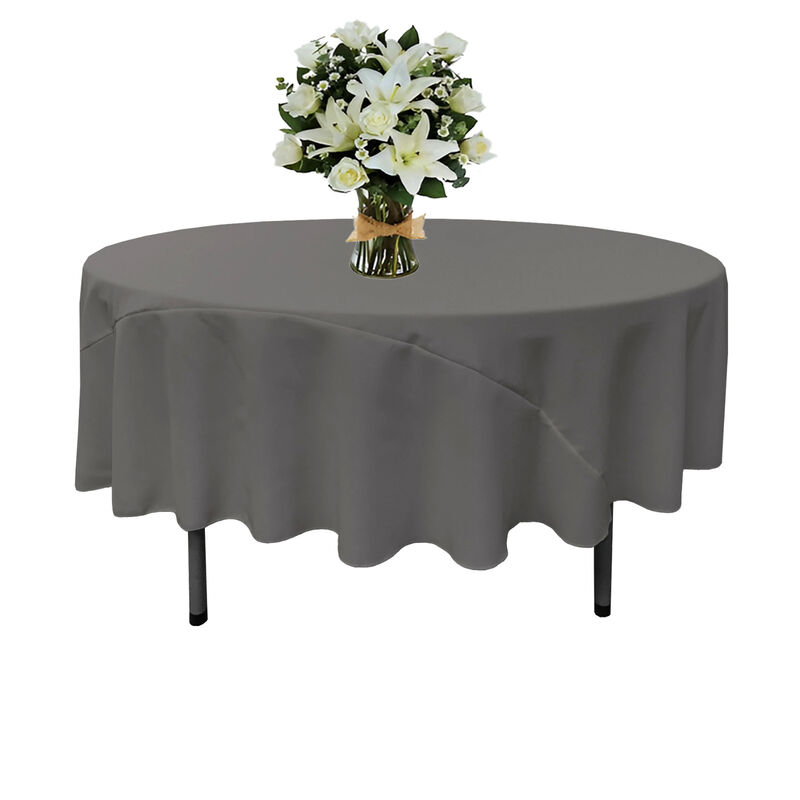 Round Polyester Poplin Tablecloth for Weddings, Parties and Banquet Use image number 1