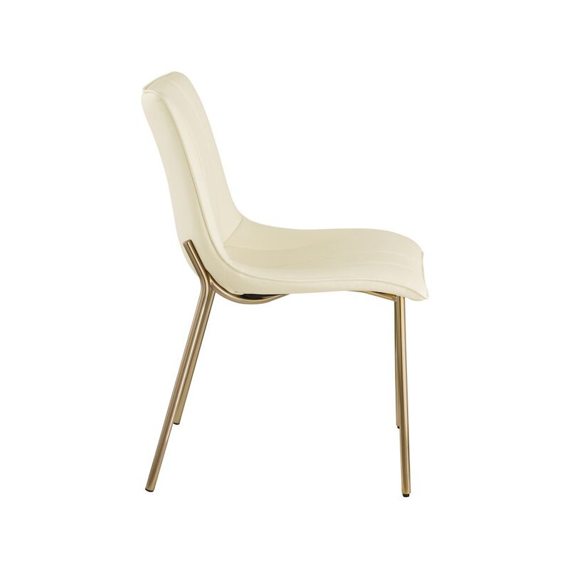 Meridian Furniture Isla Cream Vegan Leather Dining Chair, Set of 2