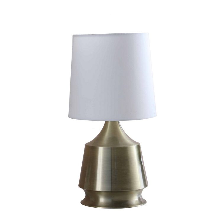 Table Lamp with Metal Bottle Shape Base, Antique Brass-Benzara