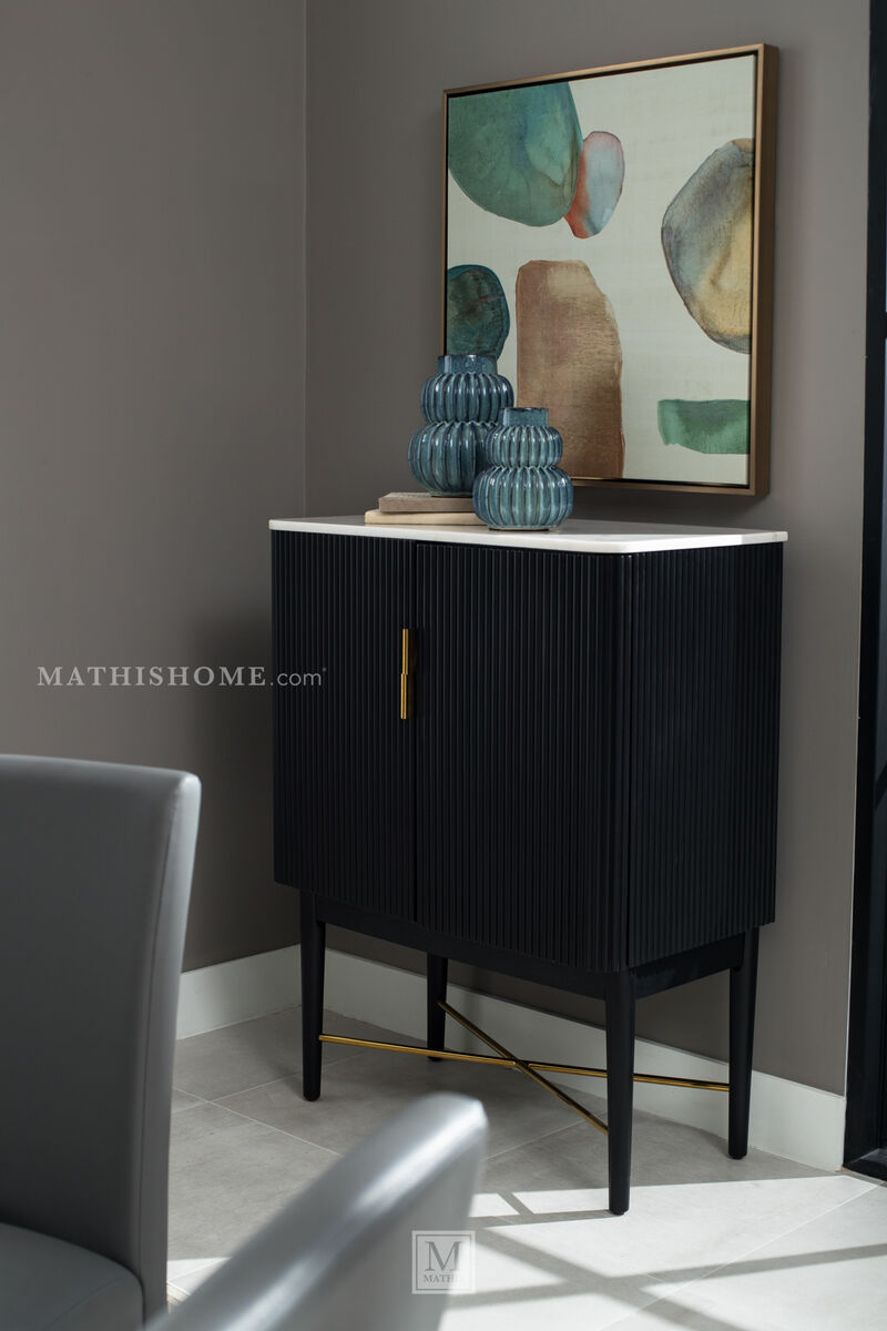 Vida Marble Top Wine Cabinet