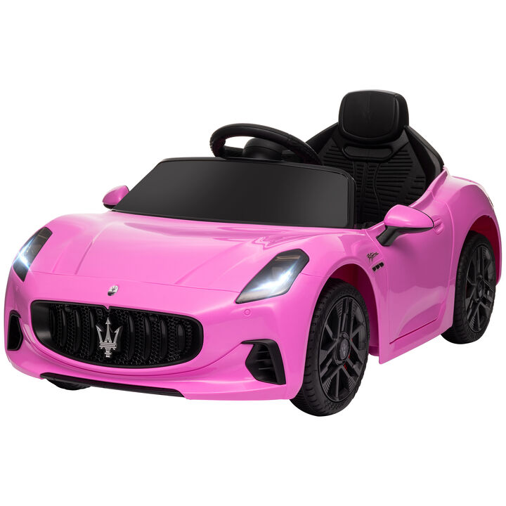BreeBe Maserati Gran Turismo Licensed 12V Kids Electric Car w/ Remote Control, Soft Start, LED Lights, Music, Horn
