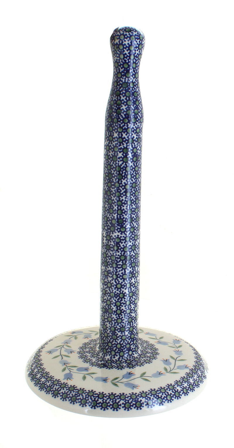 Blue Rose Polish Pottery Tulip Paper Towel Holder
