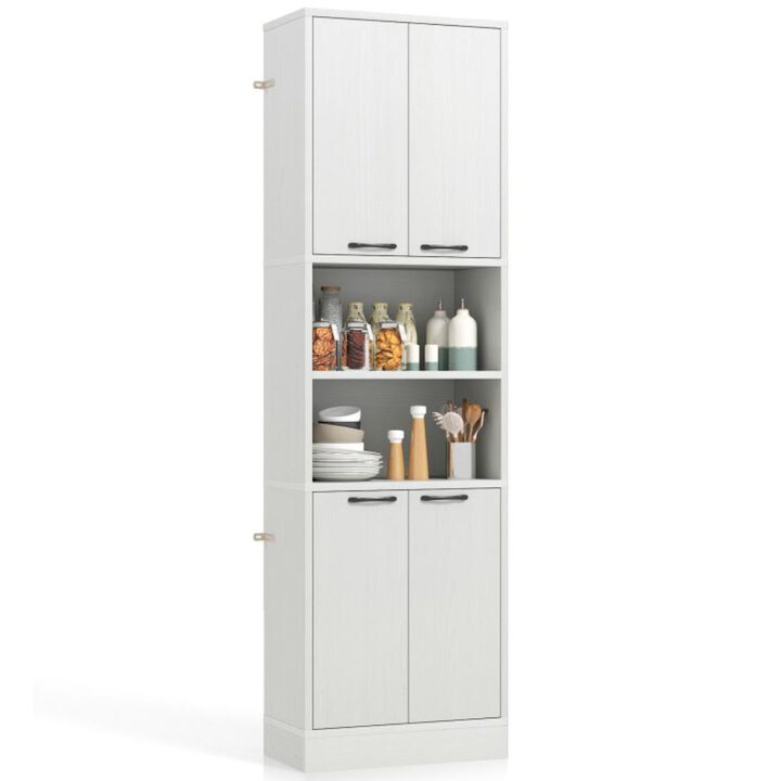 Hivvago Kitchen Pantry Cabinet Tall Cupboard with Doors and Shelves