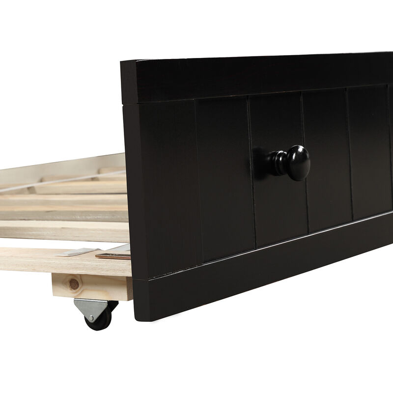 Merax Wooden Daybed with Trundle Bed image number 7