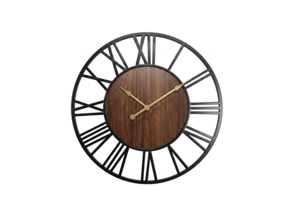 Wood Farmhouse Completely Wall Clock 24 Inch Silent Non Ticking Battery Operated