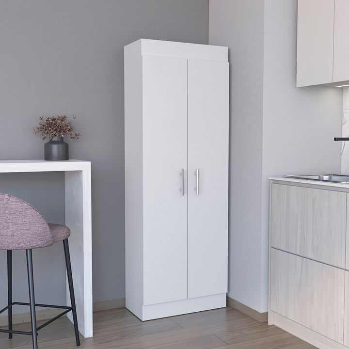 Pantry Cabinet 67" H, 5 Internal Shelves, Two Doors