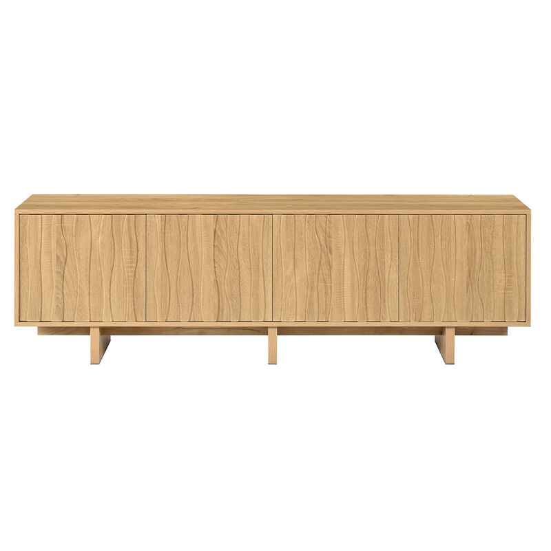 Nankso Retro Style Wood Grain TV Stand image number 0