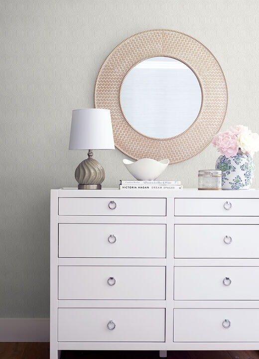 Rino Silver Ogee Wallpaper (Set of 2)