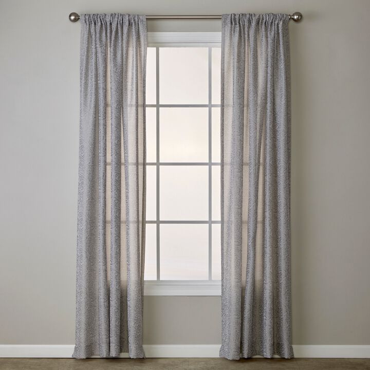 SKL Home By Saturday Knight Ltd Soft Swirl Window Curtain Panel - 56X84", Gray