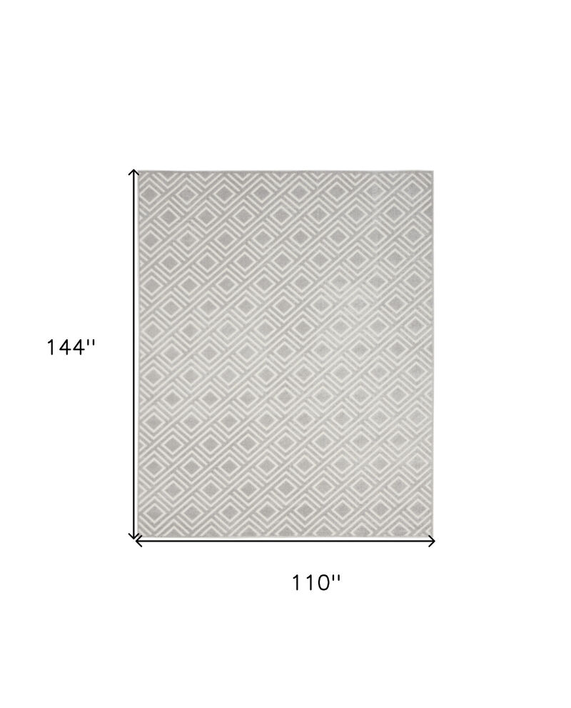 HomeRoots 9' X 12' Gray Geometric Area Rug image number 3