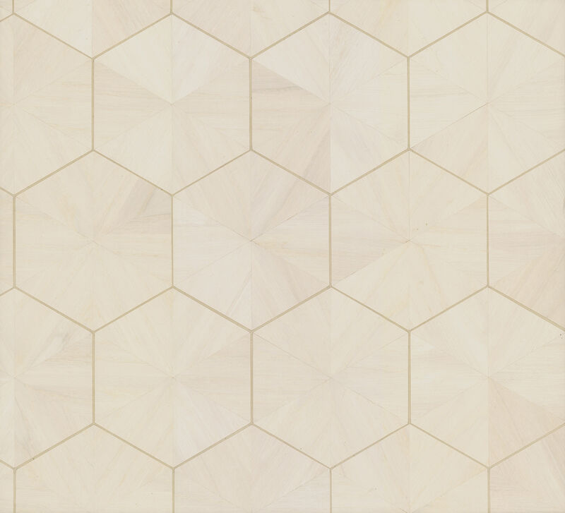 Hexagram Wood Veneer Wallpaper image number 3