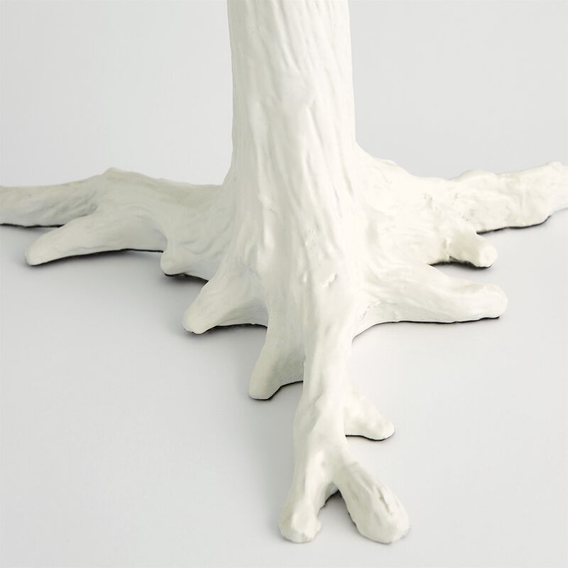 White Faux Bois Side Table