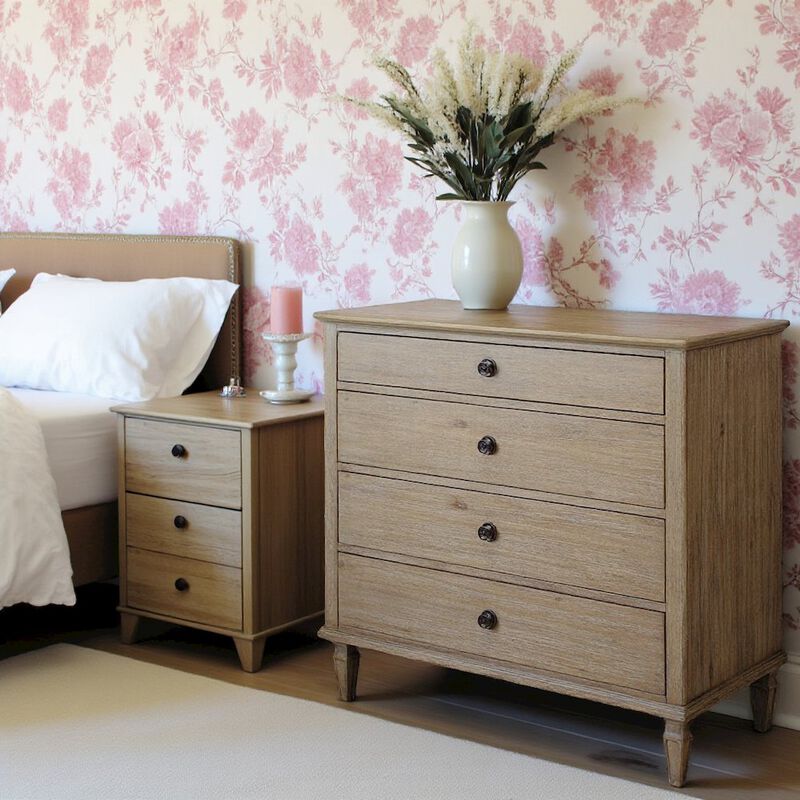 Starlight Canyon Home Brown Bedroom Dresser with Storage Drawers, Acacia Veneer and Rubberwood