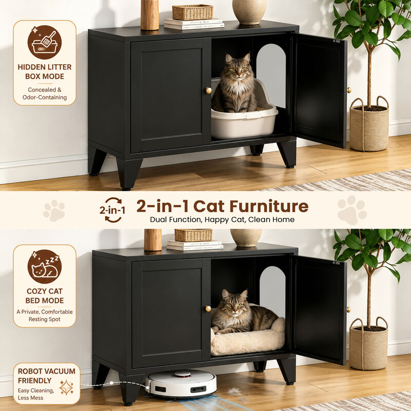 Dwusuk Metal Cat Litter Box Enclosure image number 5