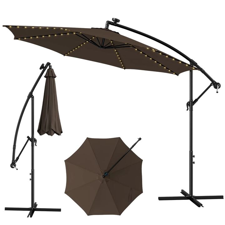 Mondawe 10 Feet Patio Umbrella with 112 Solar-Powered LED Lights