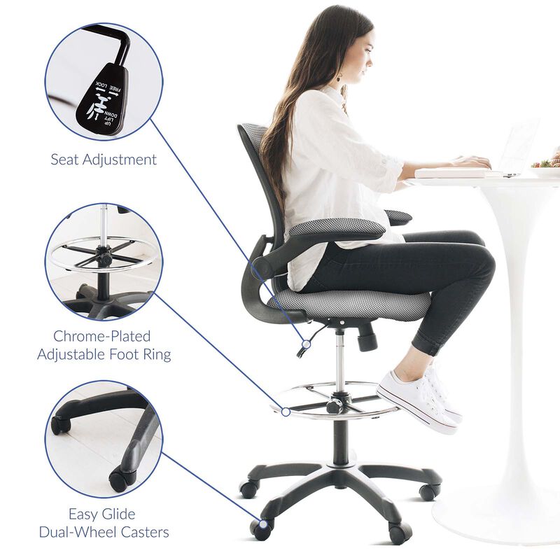 Modway Furniture - Veer Drafting Chair Gray image number 8