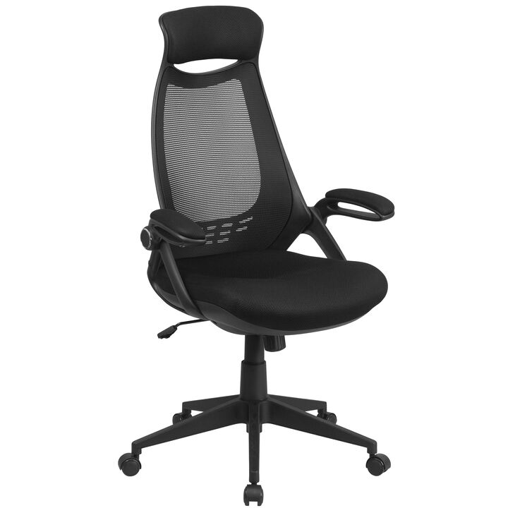 Ivan High Back Mesh Executive Swivel Office Chair with Flip-Up Arms