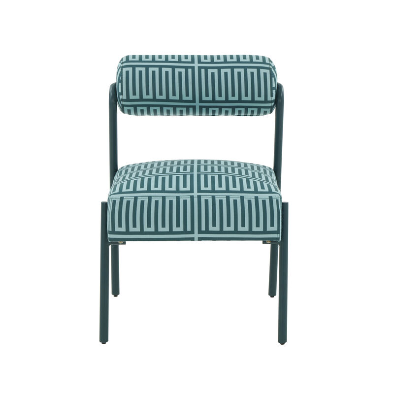 Jolene Green Patterned Linen Accent Chair image number 1
