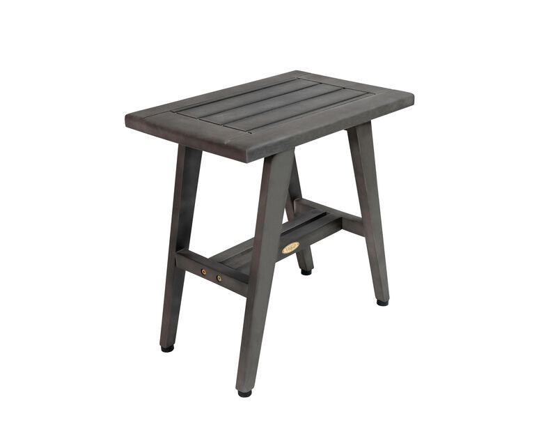 CoastalVogue MidCentury 18” Shower Bench in Antique Gray Finish