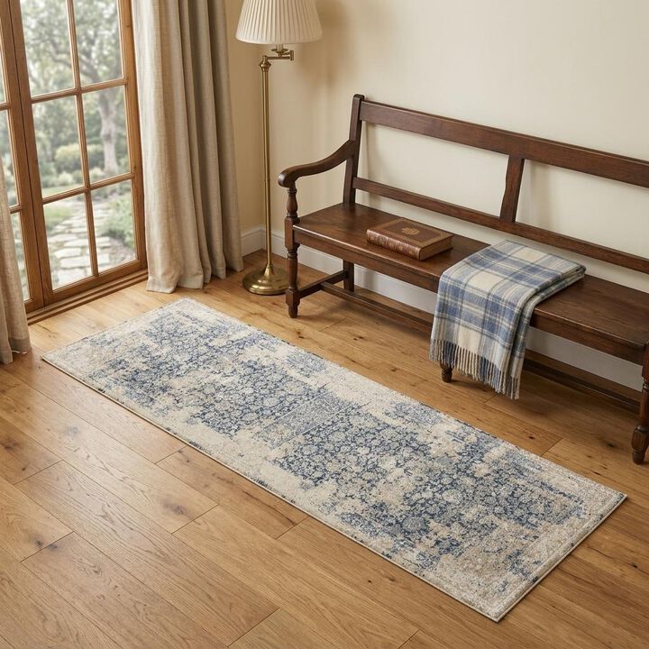 HomeRoots Floral Runner Rug