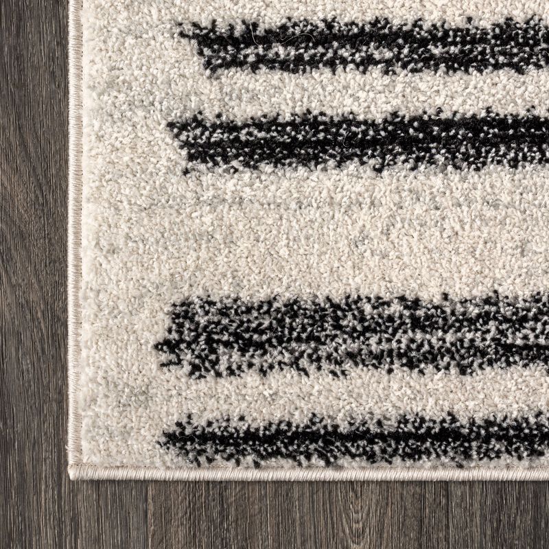 Khalil Modern Berber Stripe Round Area Rug