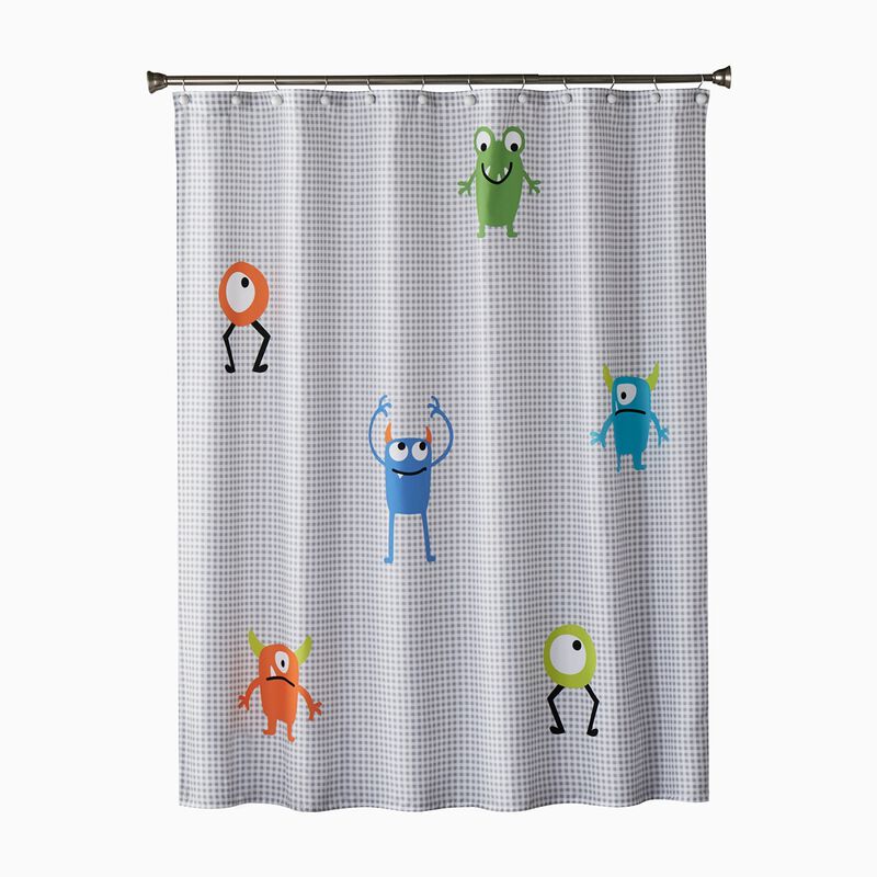 SKL Home Saturday Knight Ltd Monsters Design Bright Colored Soft And Durable Shower Curtain - 70x72", Multi