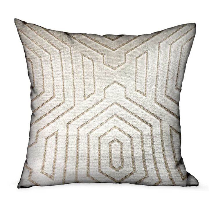 Plutus Brands Pearly Velvet Gray Geometric Luxury Throw Pillow