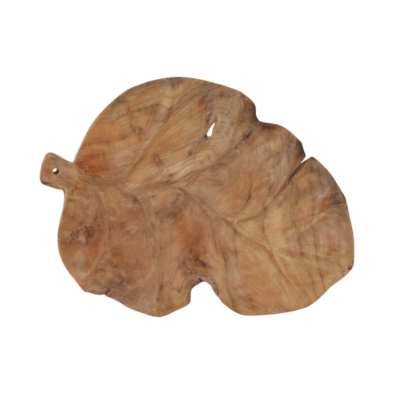 24" Teak Leaf Bowl, Natural image number 5