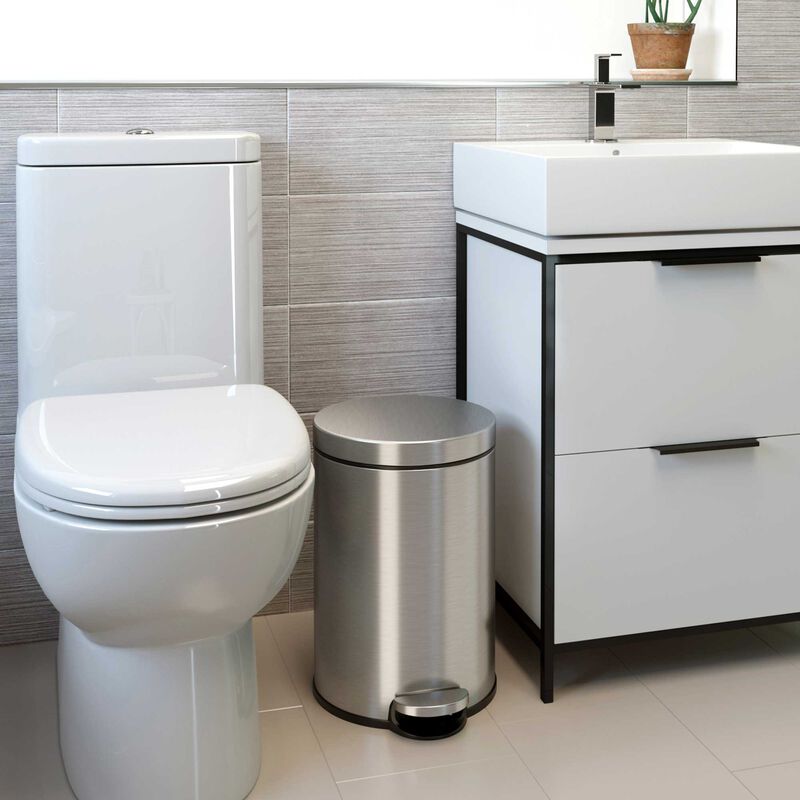 iTouchless 3.2 Gallon / 12 Liter SoftStep Round Step Pedal Trash Can