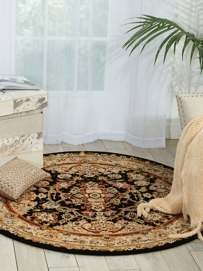 Nourison 2000 2028 Black 4' x Round Rug image number 4