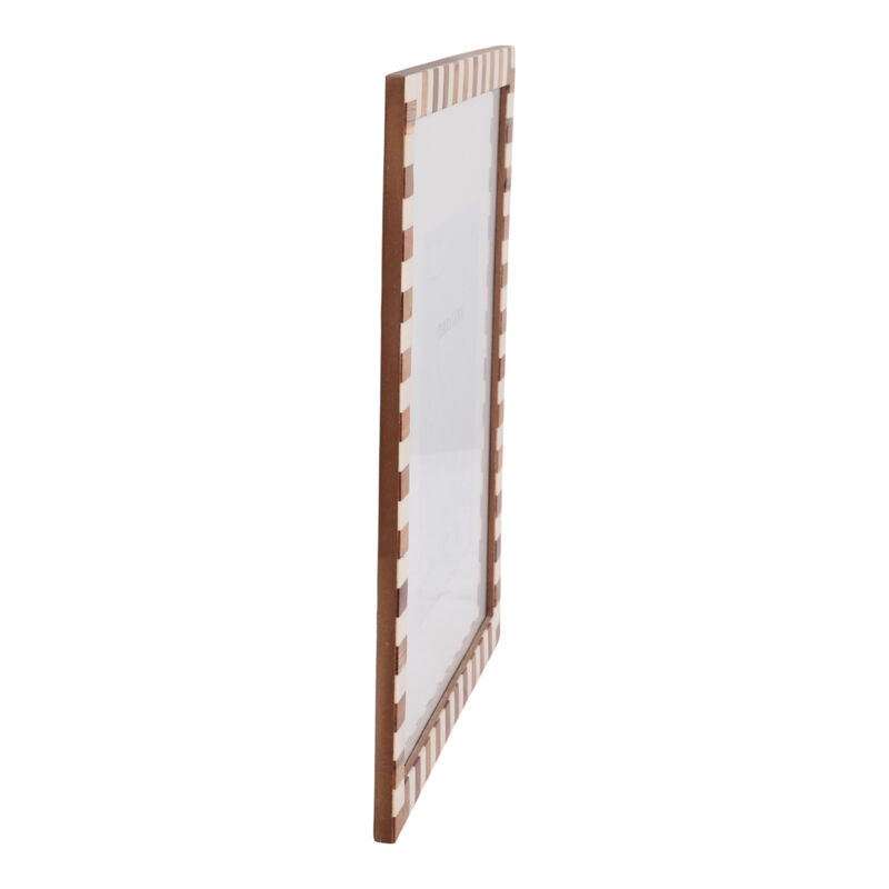 8x10" Matted Photo Frame Wood Inlay, Natural/ivory image number 2