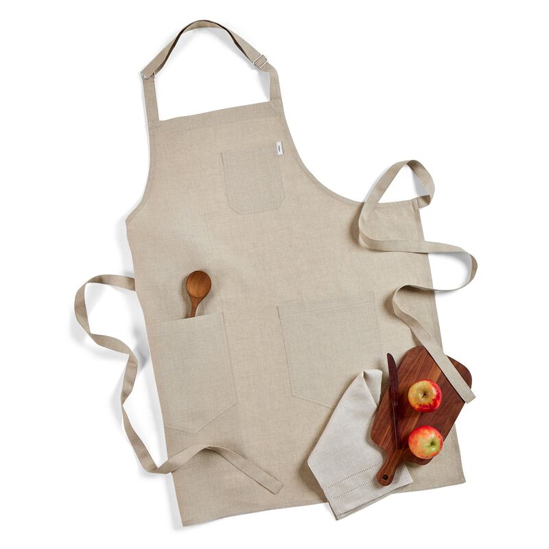 Solino Home 100% Pure Linen Apron - Linen Bib Apron