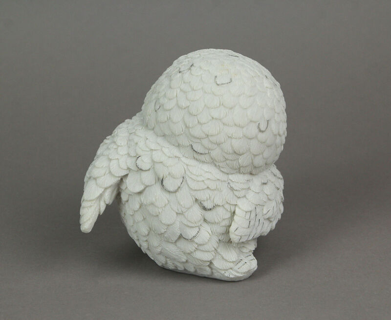 Adorable Big Eyed White Baby Snowy Owl Mini Statue 4.75 Inches High image number 3