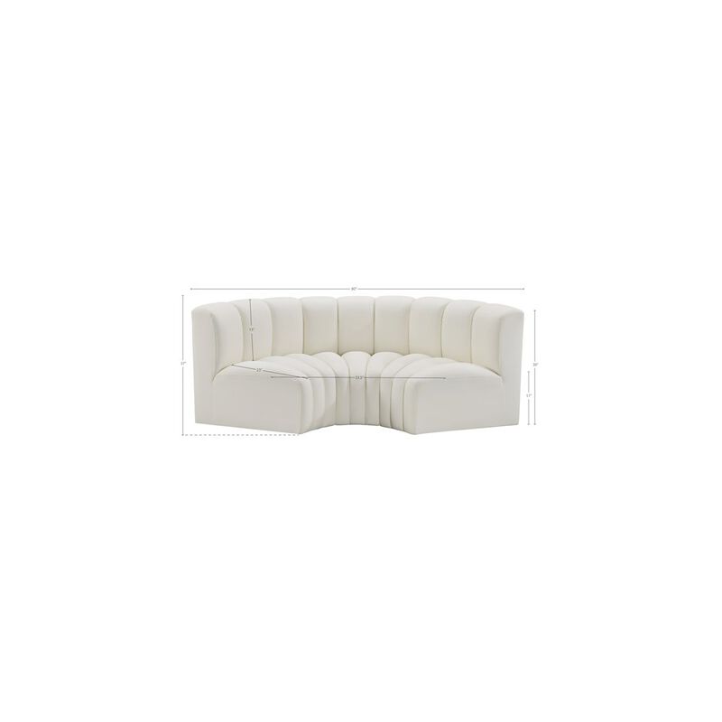 Meridian Furniture Arc Cream Vegan Leather Modular Sofa