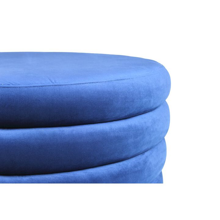 Alex Hamilton Thor Large Round Ottoman in Deep Ocean