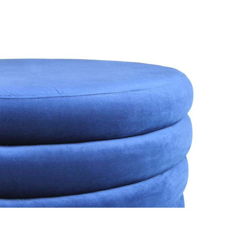Alex Hamilton Thor Large Round Ottoman in Deep Ocean