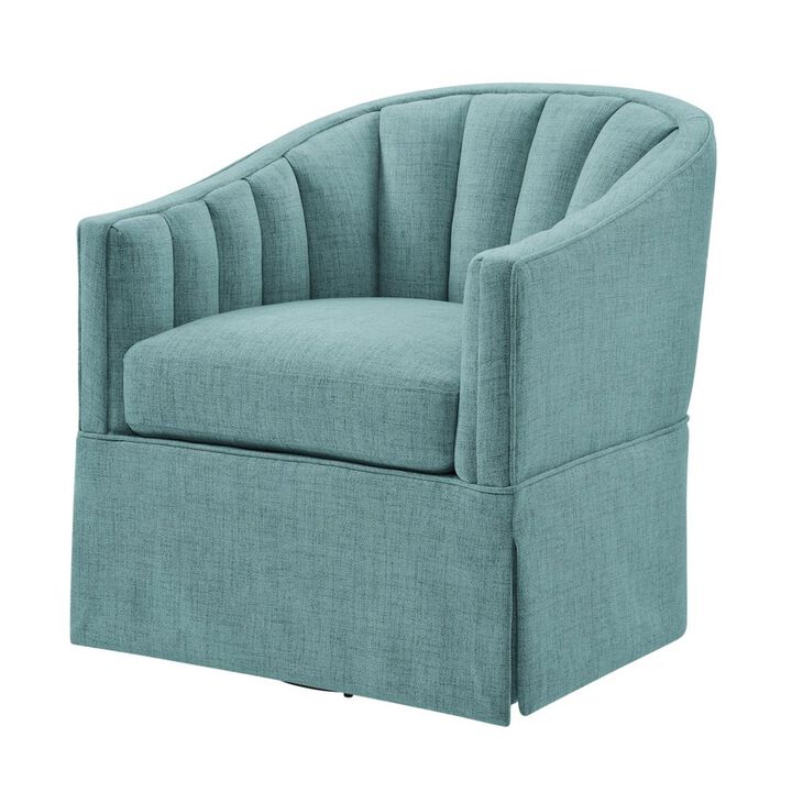 Sanibel Skirted Swivel Accent Chair - Egg Blue